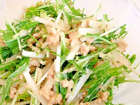 水菜と大根とお豆腐の白和え風サラダ